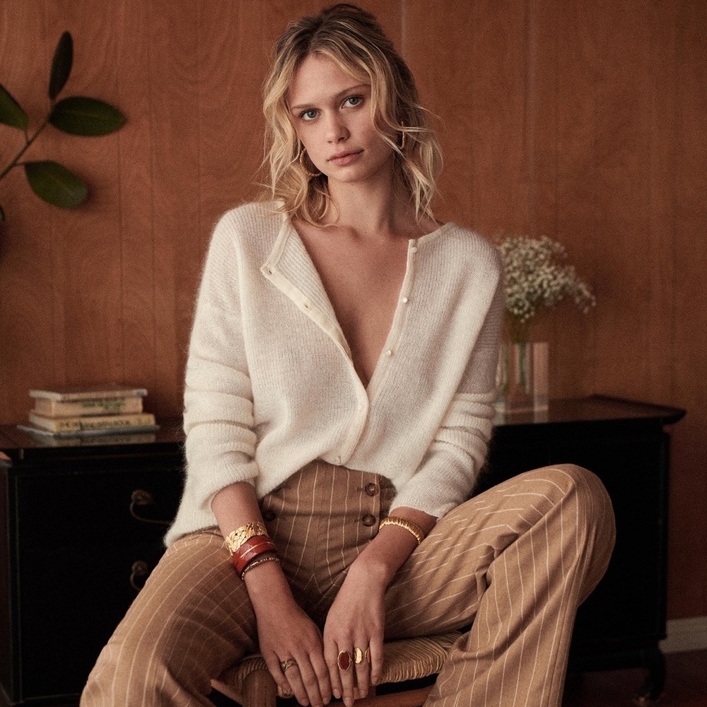 {Sezane} gaspard pull in white